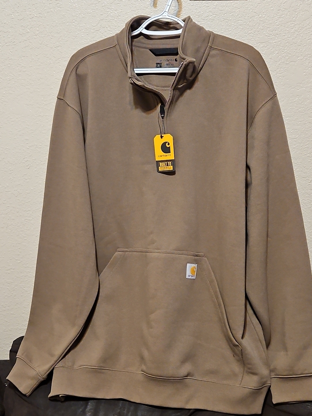 Carhartt Brown Quarter-Zip Sweatshirt Hoodie